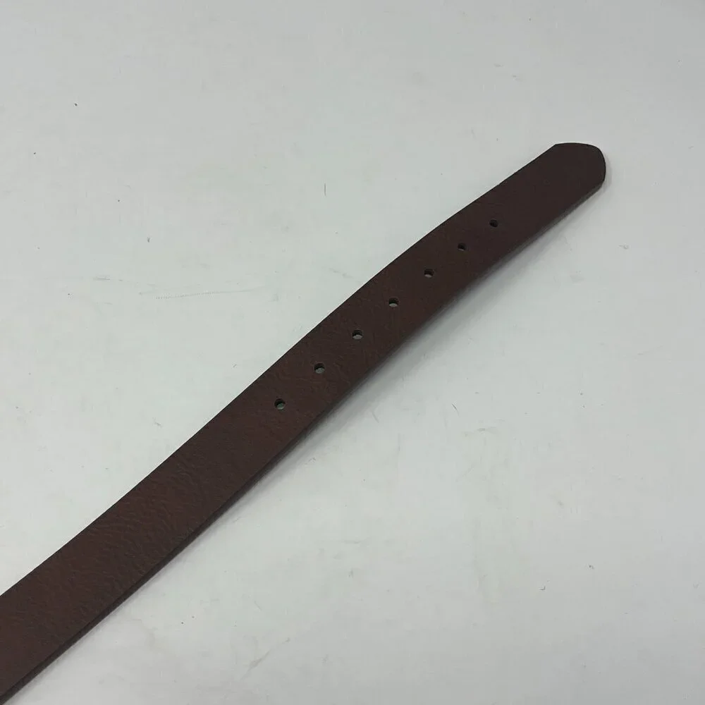 NWT Columbia brown leather belt boys silver hardware large 30-32